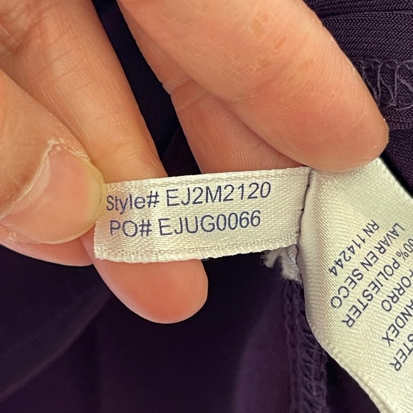 Eliza J Royal Collection Long Sleeve V Neck Mini Dress Stretch Purple - Picture 6 of 13